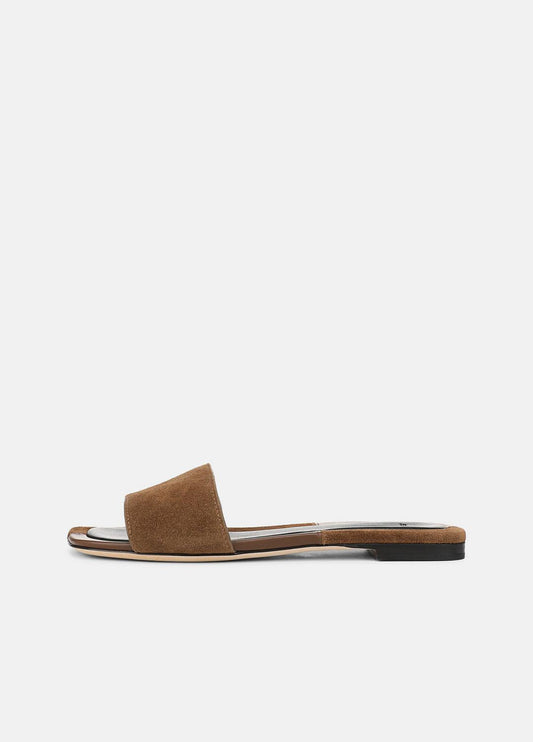 Valeria Leather & Suede Slide Sandal in Sandals | VINCE Women