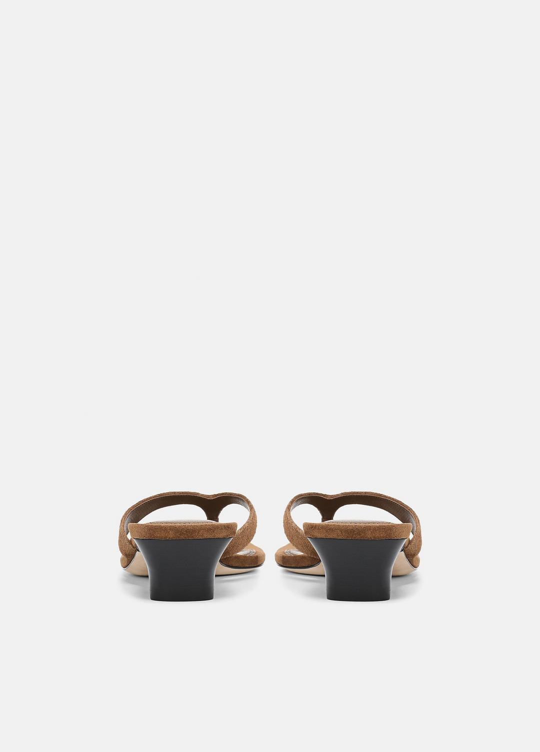San Juan Suede Heeled Thong Sandal in Sandals | VINCE Women