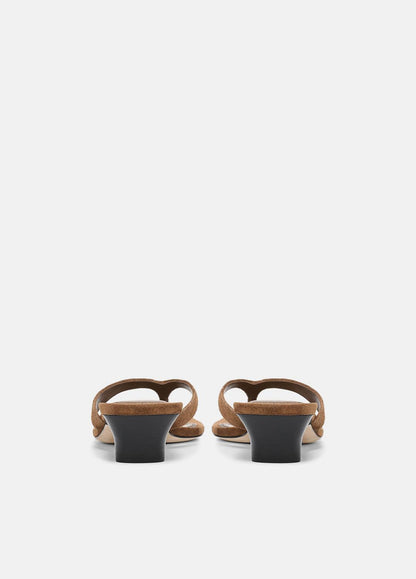 San Juan Suede Heeled Thong Sandal in Sandals | VINCE Women