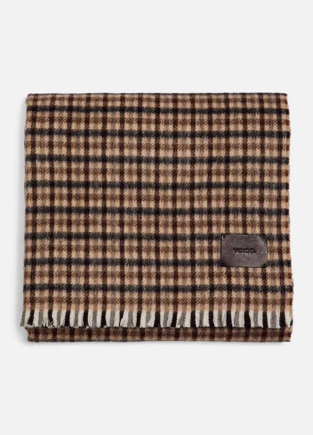 Gingham Wool-Cashmere Oversized Wrap in Scarves & Hats | VINCE Women