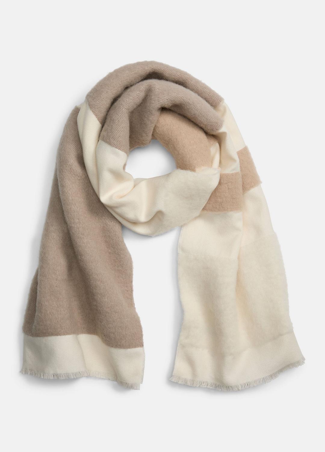 Brushed Alpaca-Blend Colorblock Scarf in Scarves & Hats | VINCE Women