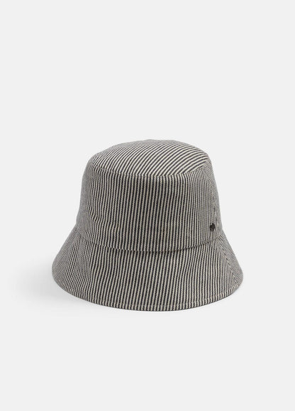 Stripe Cotton Canvas Bucket Hat in Scarves & Hats | VINCE Women