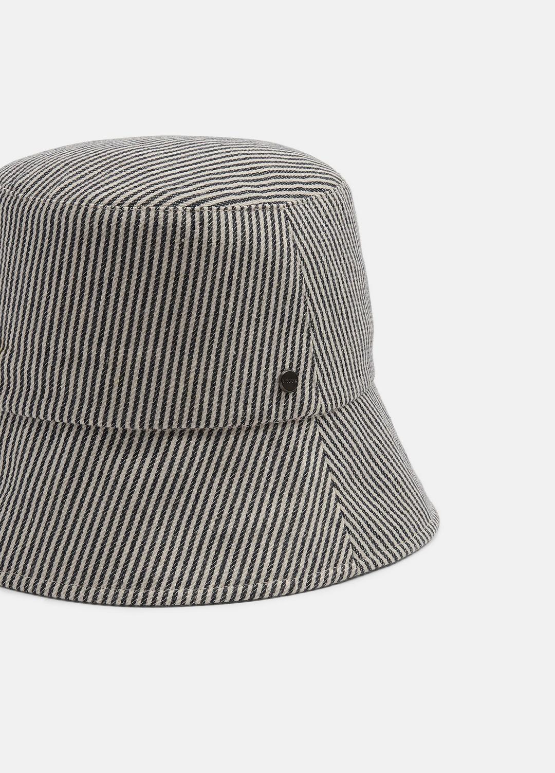 Stripe Cotton Canvas Bucket Hat in Scarves & Hats | VINCE Women