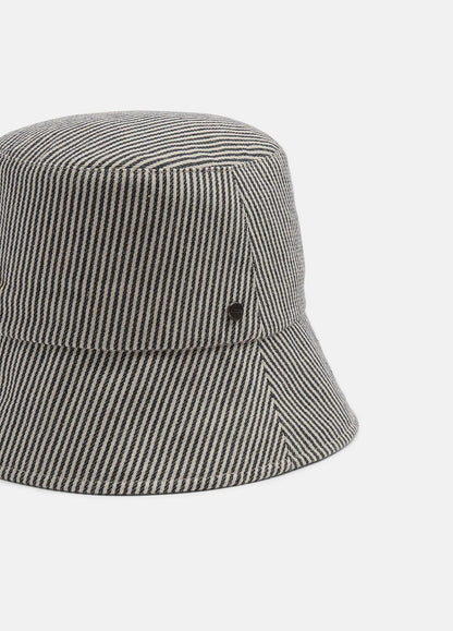 Stripe Cotton Canvas Bucket Hat in Scarves & Hats | VINCE Women