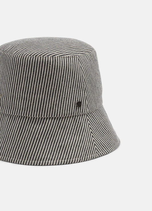Stripe Cotton Canvas Bucket Hat in Scarves & Hats | VINCE Women