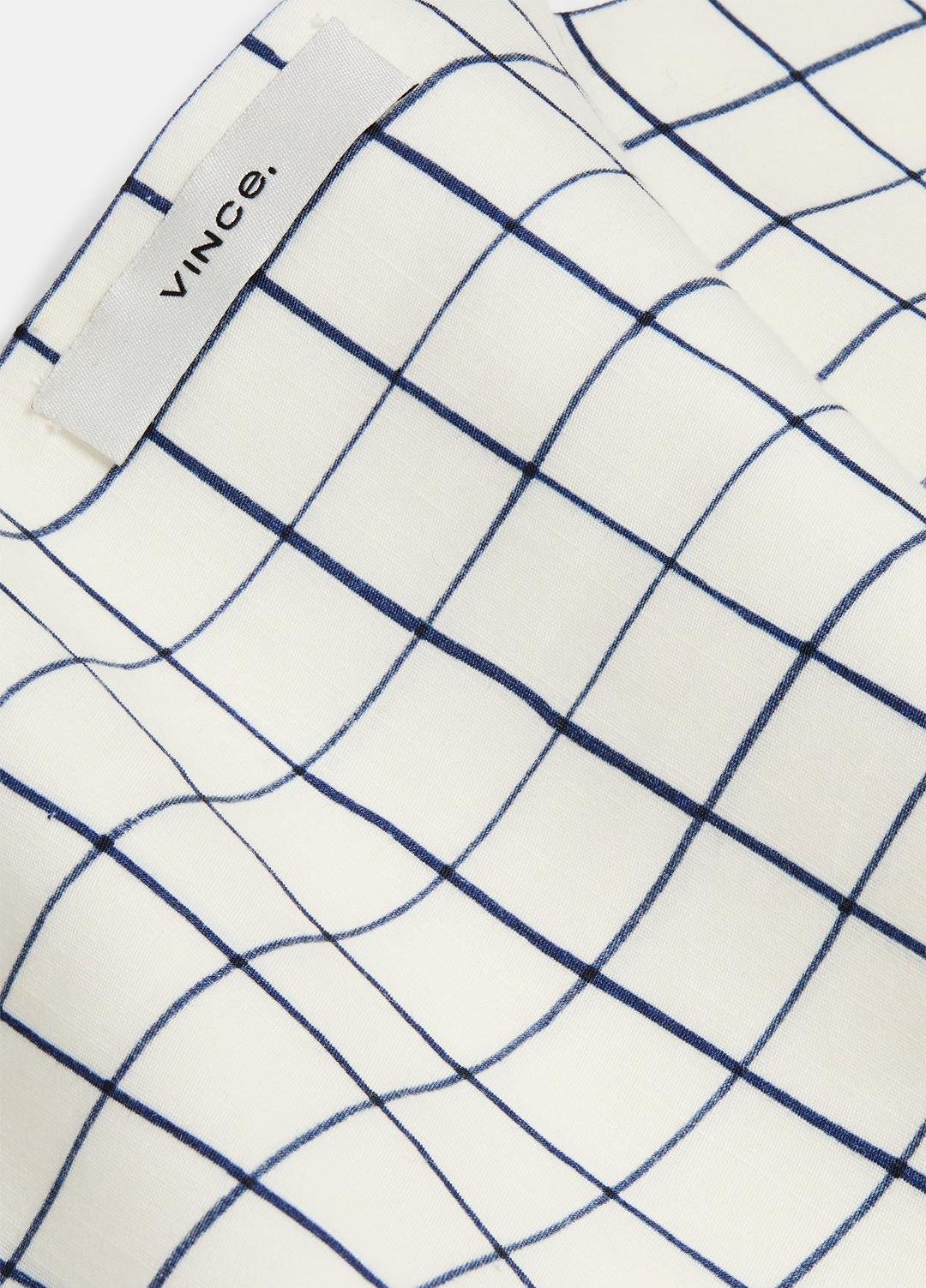 Trellis Plaid Cotton-Blend Headkerchief in Scarves & Hats | VINCE Women