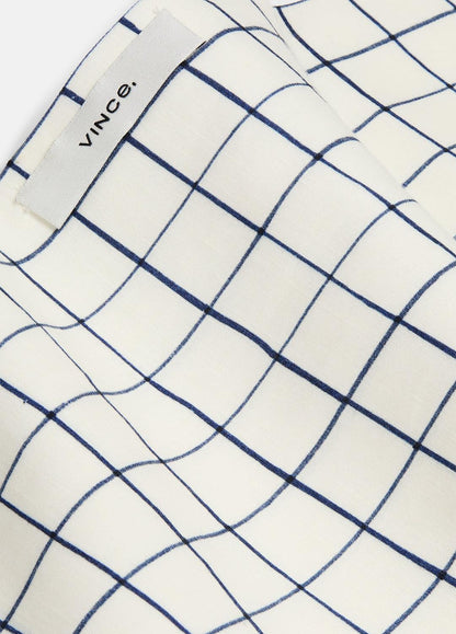Trellis Plaid Cotton-Blend Headkerchief in Scarves & Hats | VINCE Women