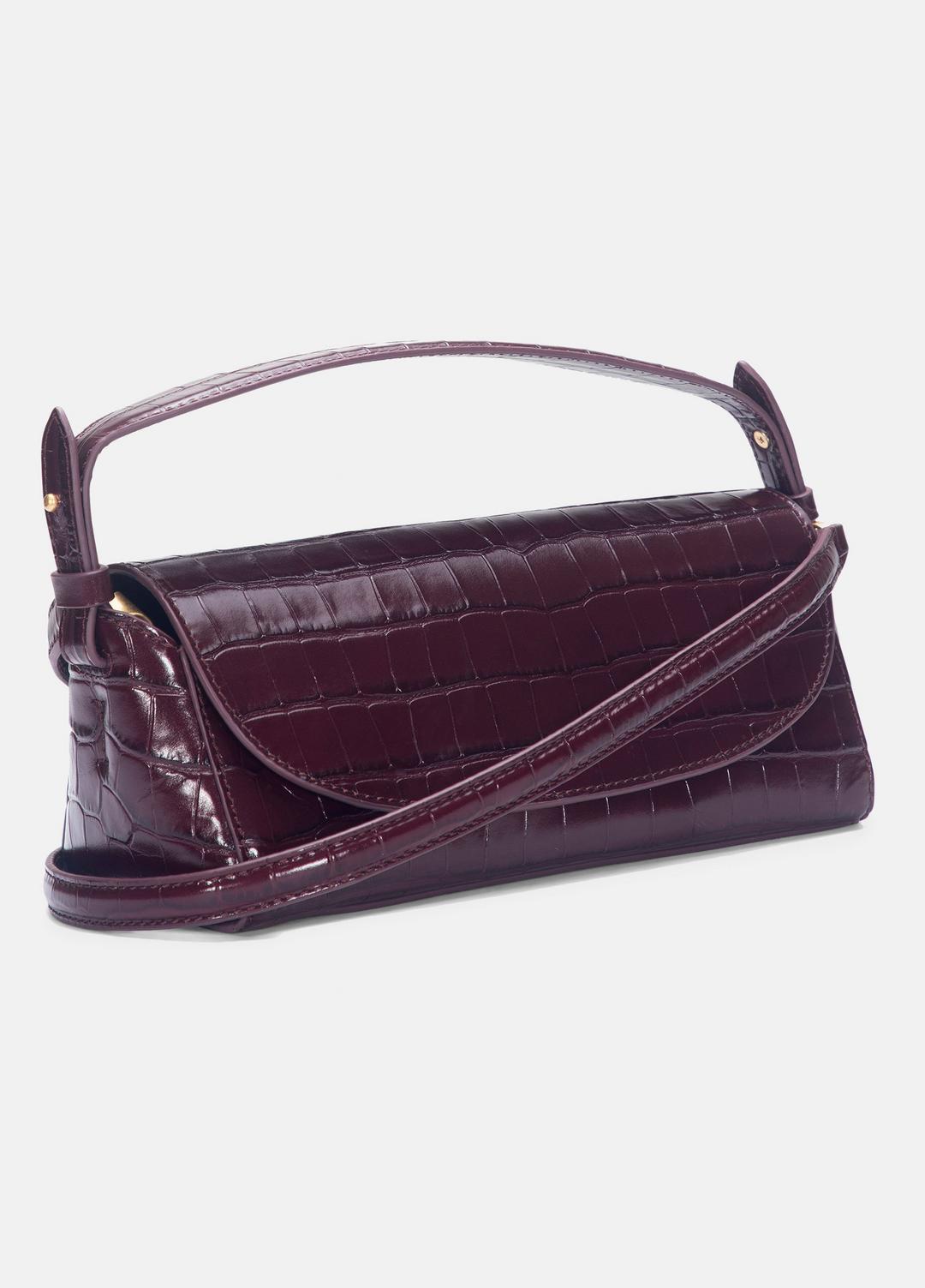 Sabrina Croc-Embossed Leather Mini Top-Handle Bag in Handbags | VINCE Women