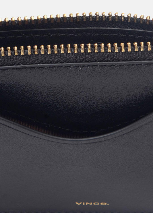 Leather Zip-Top Card Case in Handbags | VINCE Women