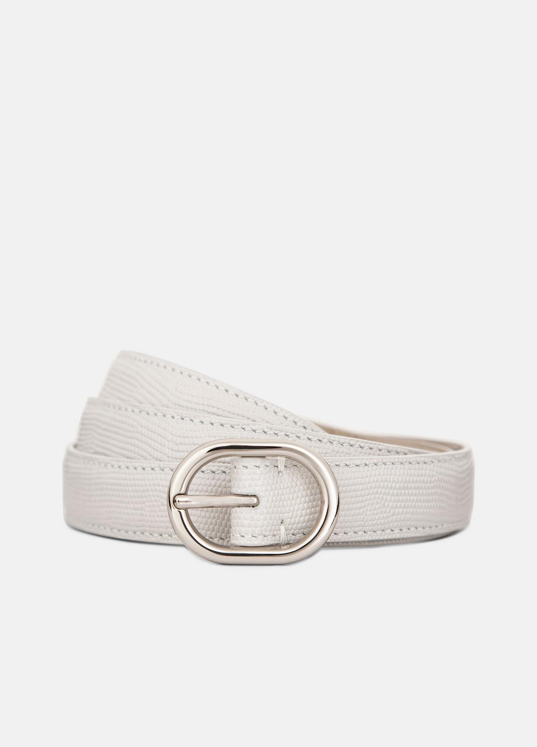 Women’s 20mm Stitched Lizard-Embossed Leather Belt in Belts | VINCE Women