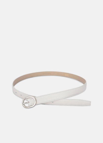 Women’s 20mm Stitched Lizard-Embossed Leather Belt in Belts | VINCE Women