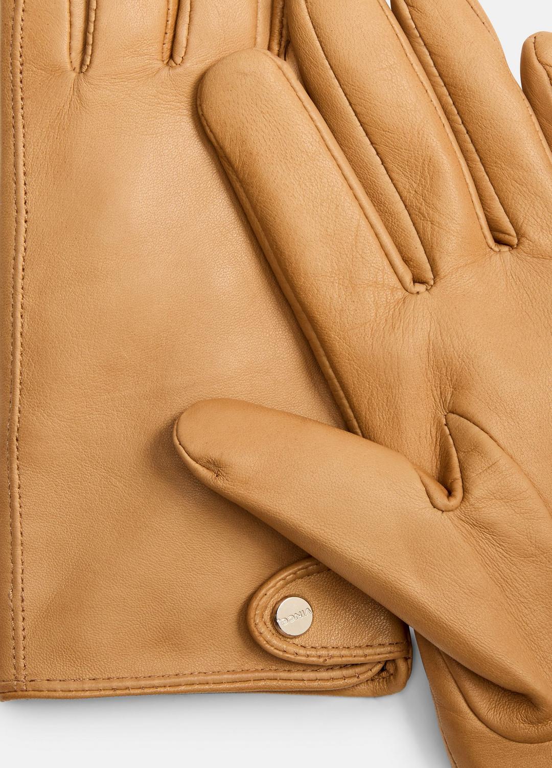 Cashmere-Lined Leather Snap Glove in Gloves | VINCE Women
