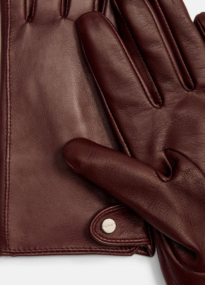 Cashmere-Lined Leather Snap Glove in Gloves | VINCE Women