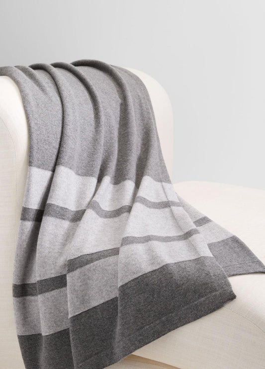 Cashmere Jersey Stripe Throw in Pillows & Blankets | VINCE Women