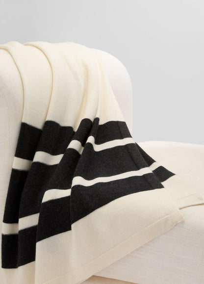 Cashmere Jersey Stripe Throw in Pillows & Blankets | VINCE Women