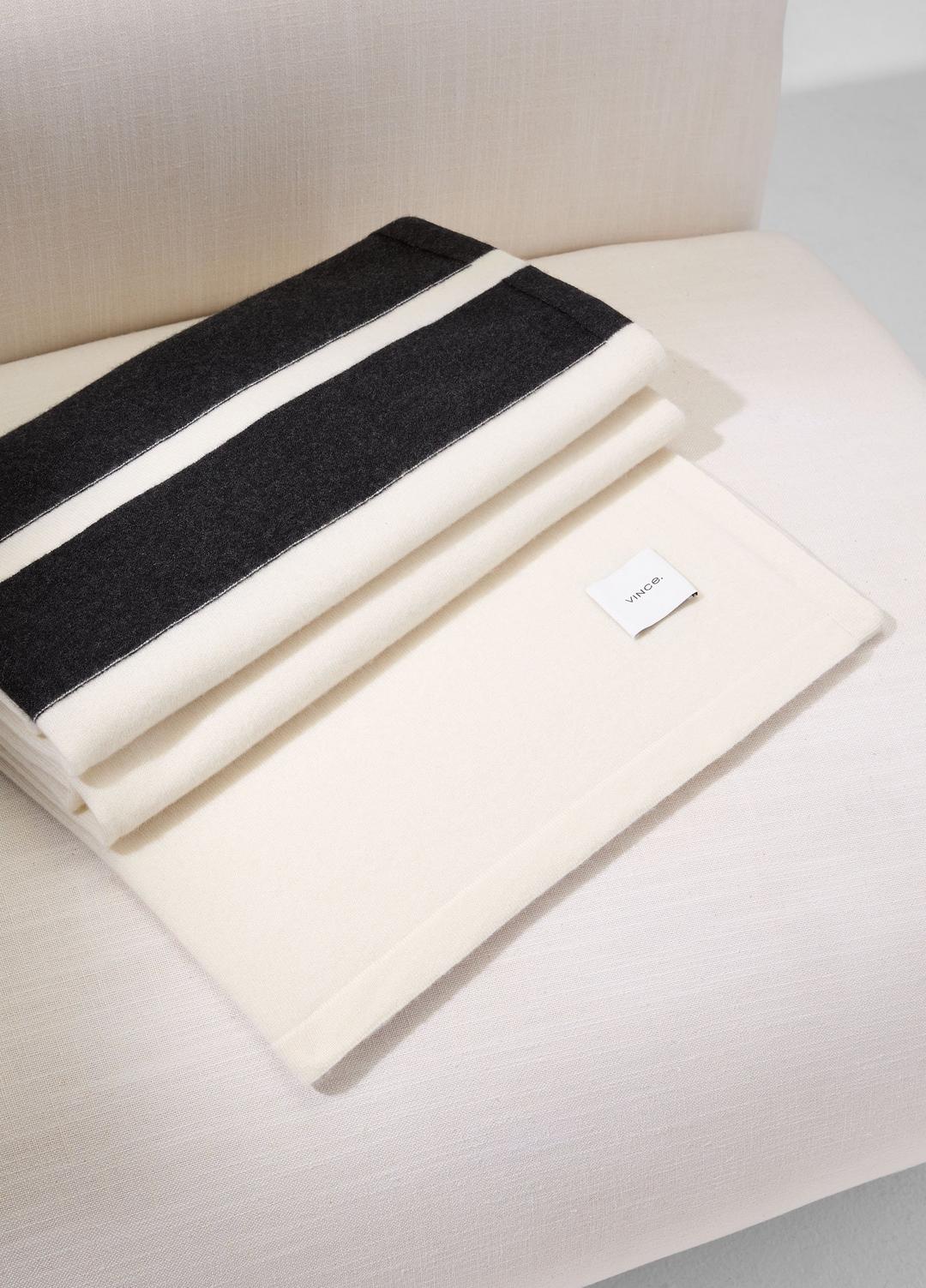 Cashmere Jersey Stripe Throw in Pillows & Blankets | VINCE Women