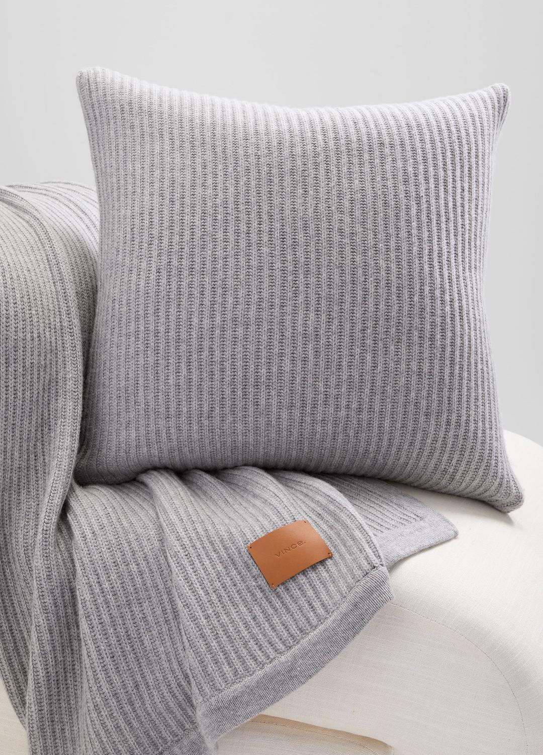 Wool and Cashmere Cardigan-Stitch Pillow in Pillows & Blankets | VINCE Women