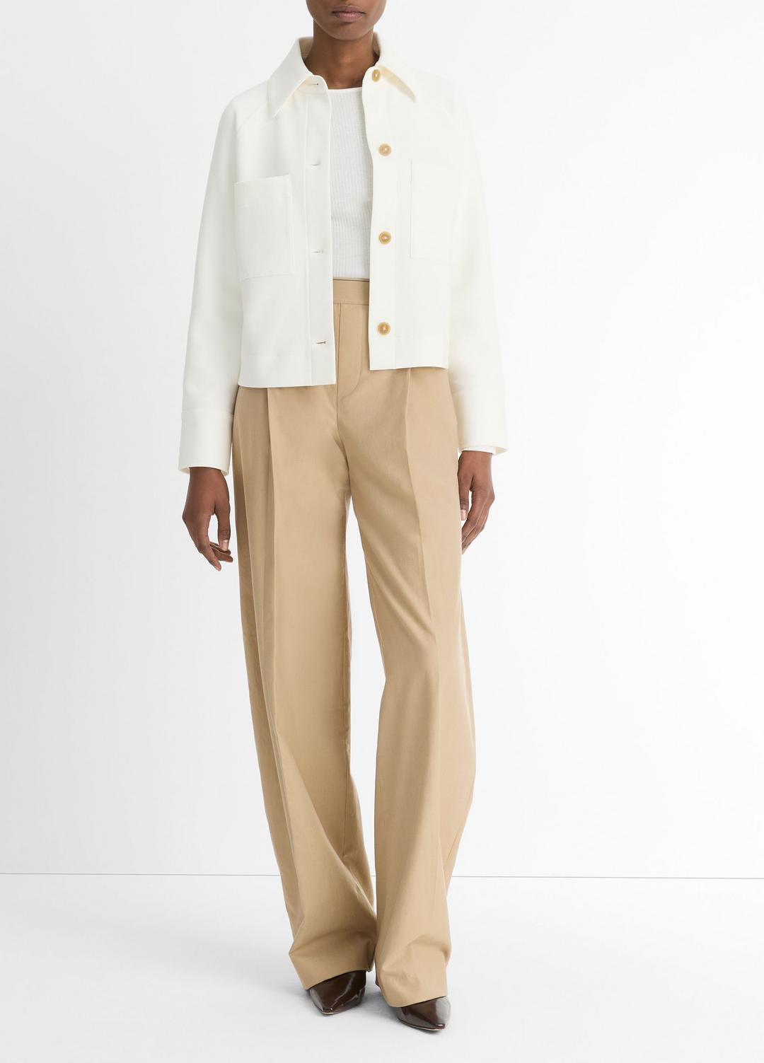 Cotton-Blend Shirt Jacket in Vince Products Women | VINCE Women