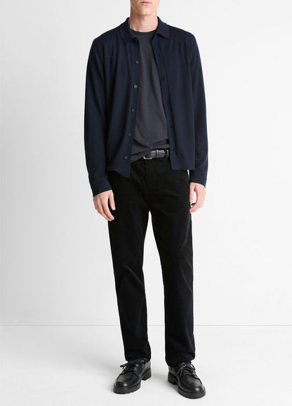 Featherweight Merino Wool-Cashmere Sweater Shirt in Long Sleeve | VINCE Men