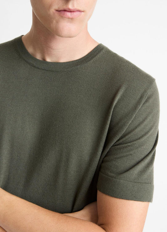Featherweight Merino Wool-Cashmere Short-Sleeve Sweater in Short Sleeve | VINCE Men