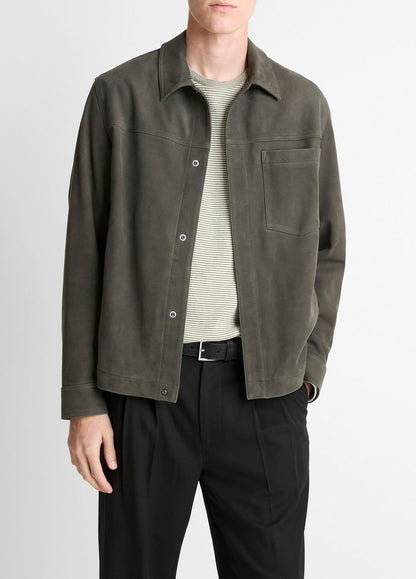 Nubuck Leather Trucker Jacket in Leather Jackets | VINCE Men