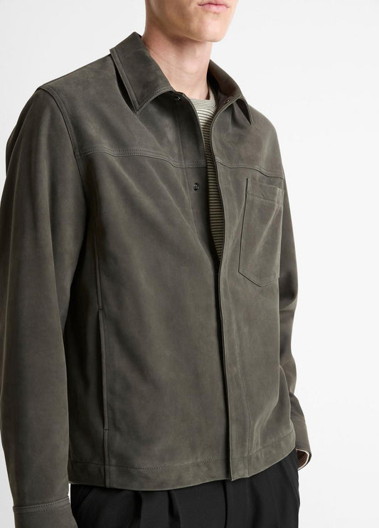 Nubuck Leather Trucker Jacket in Leather Jackets | VINCE Men