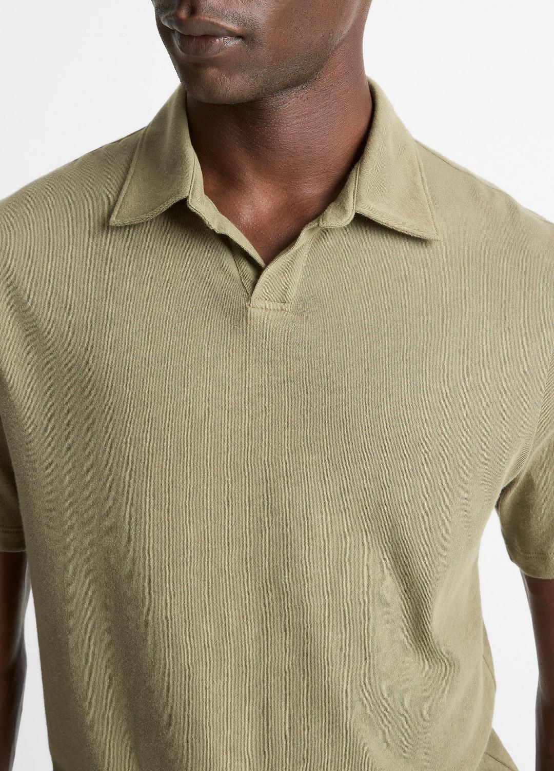 Cotton Johnny-Collar Polo Shirt in Henleys & Polos | VINCE Men