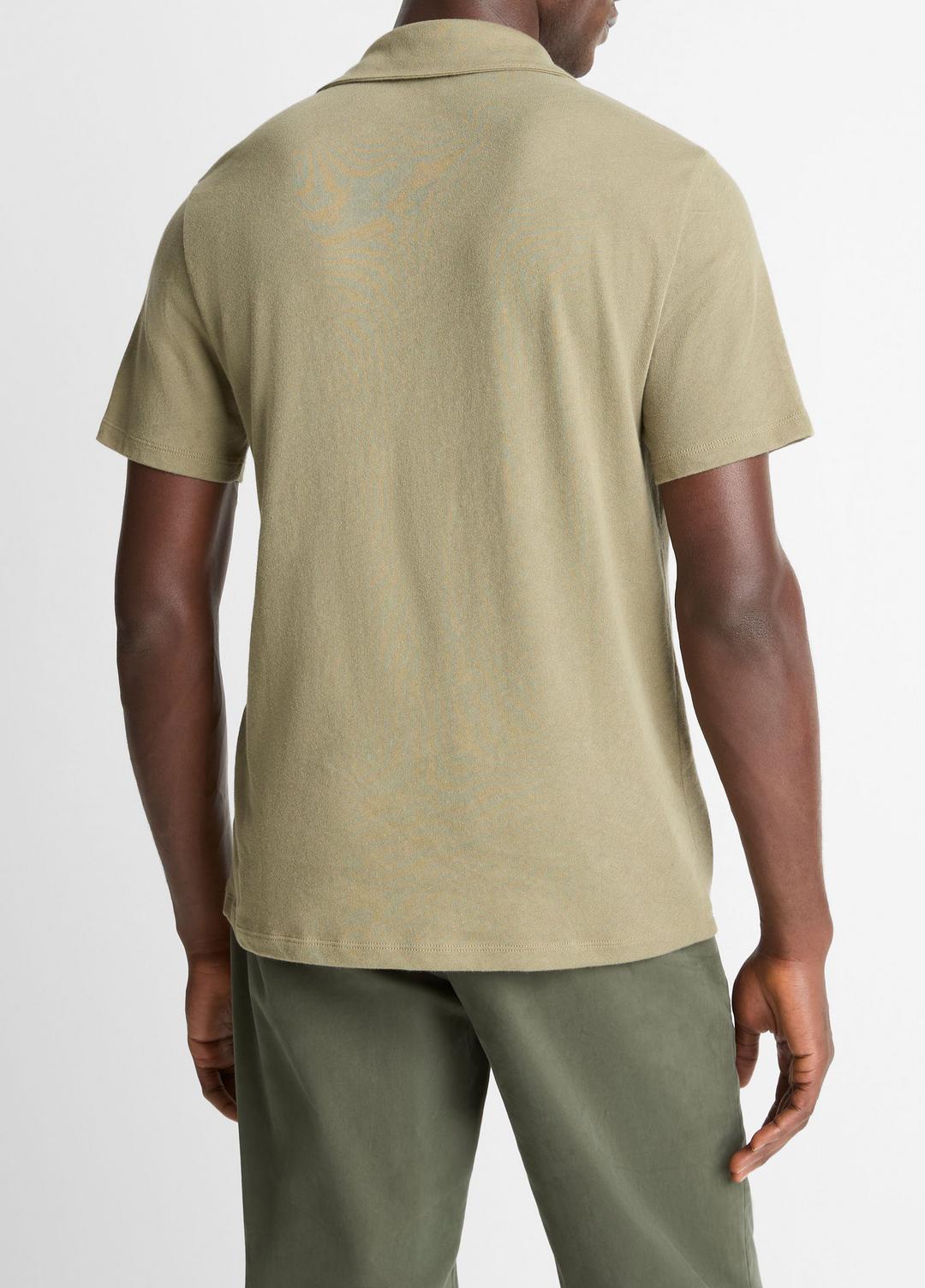 Cotton Johnny-Collar Polo Shirt in Henleys & Polos | VINCE Men