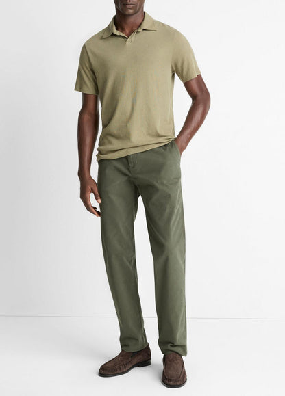 Cotton Johnny-Collar Polo Shirt in Henleys & Polos | VINCE Men
