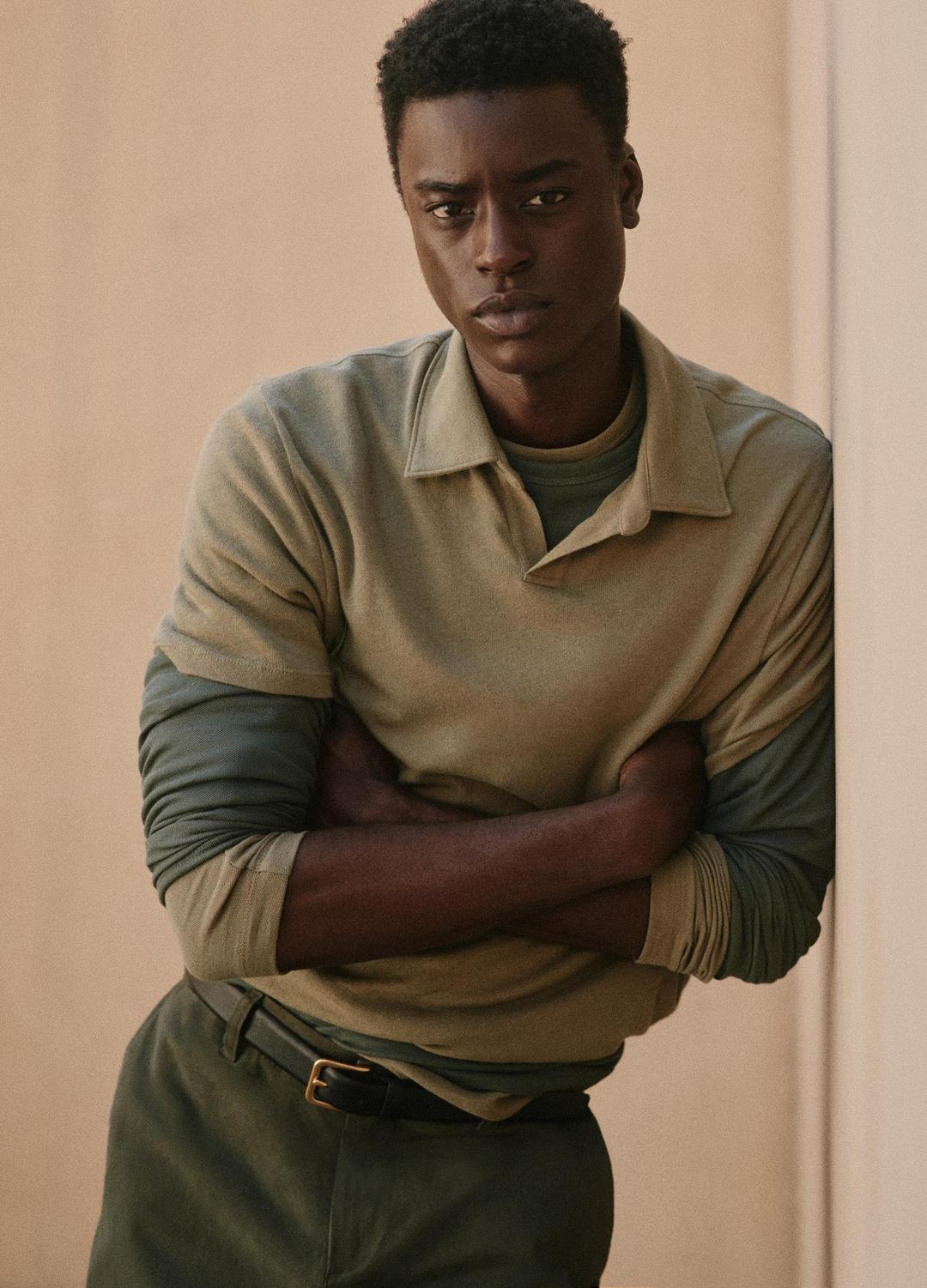 Cotton Johnny-Collar Polo Shirt in Henleys & Polos | VINCE Men
