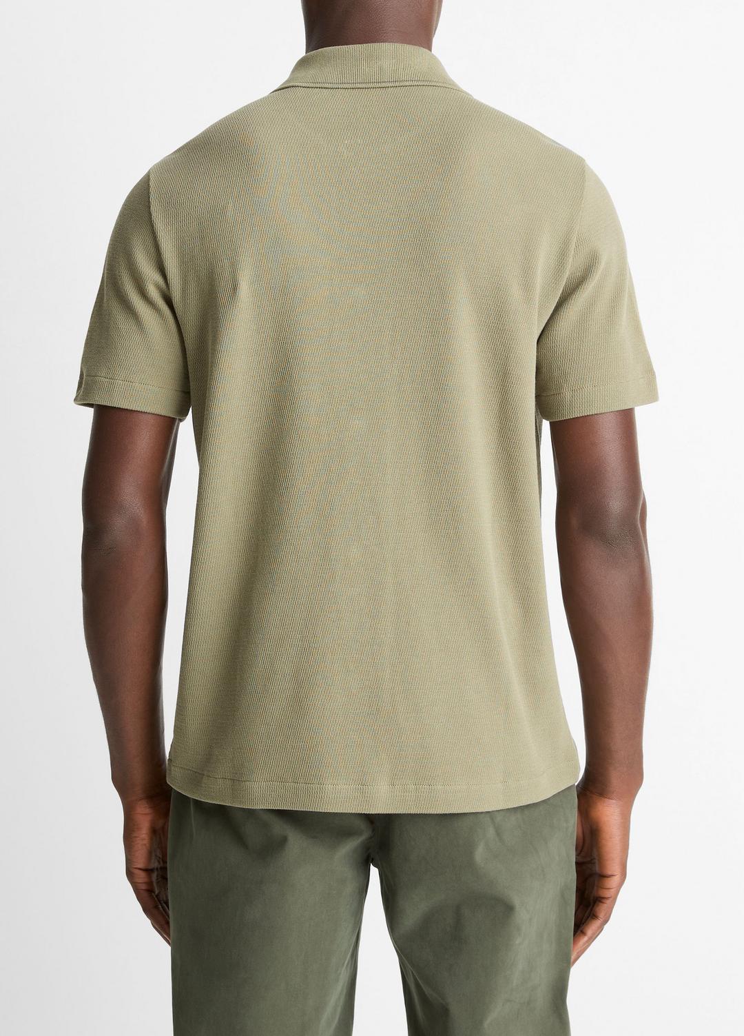 Jacquard-Knit Cotton Short-Sleeve Button-Front Shirt in Short Sleeve | VINCE Men