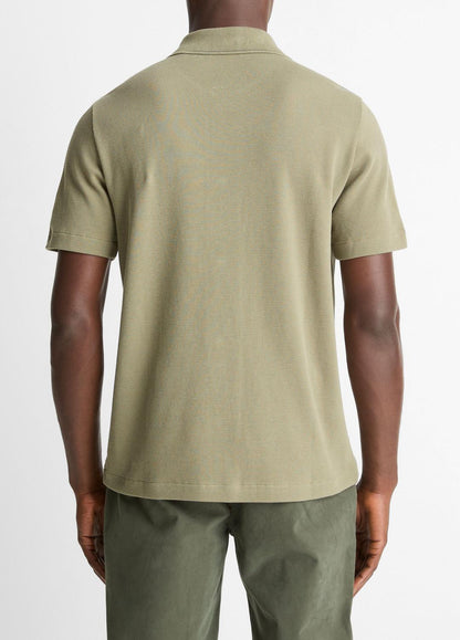 Jacquard-Knit Cotton Short-Sleeve Button-Front Shirt in Short Sleeve | VINCE Men