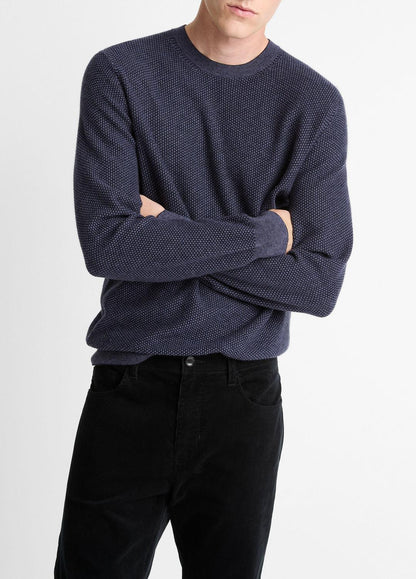 Geo-Jacquard Wool-Blend Crew Neck Sweater in Crew Neck | VINCE Men