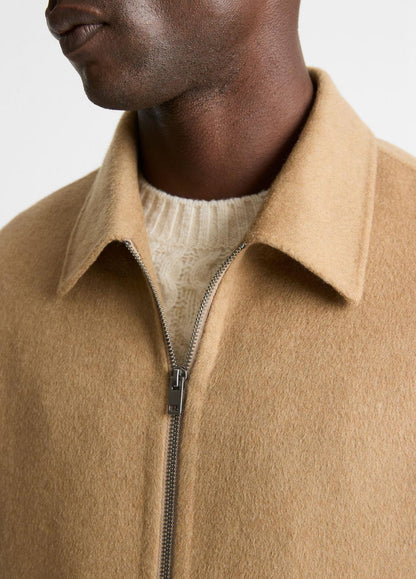 Splittable Wool-Blend Zip-Front Jacket in Jackets | VINCE Men