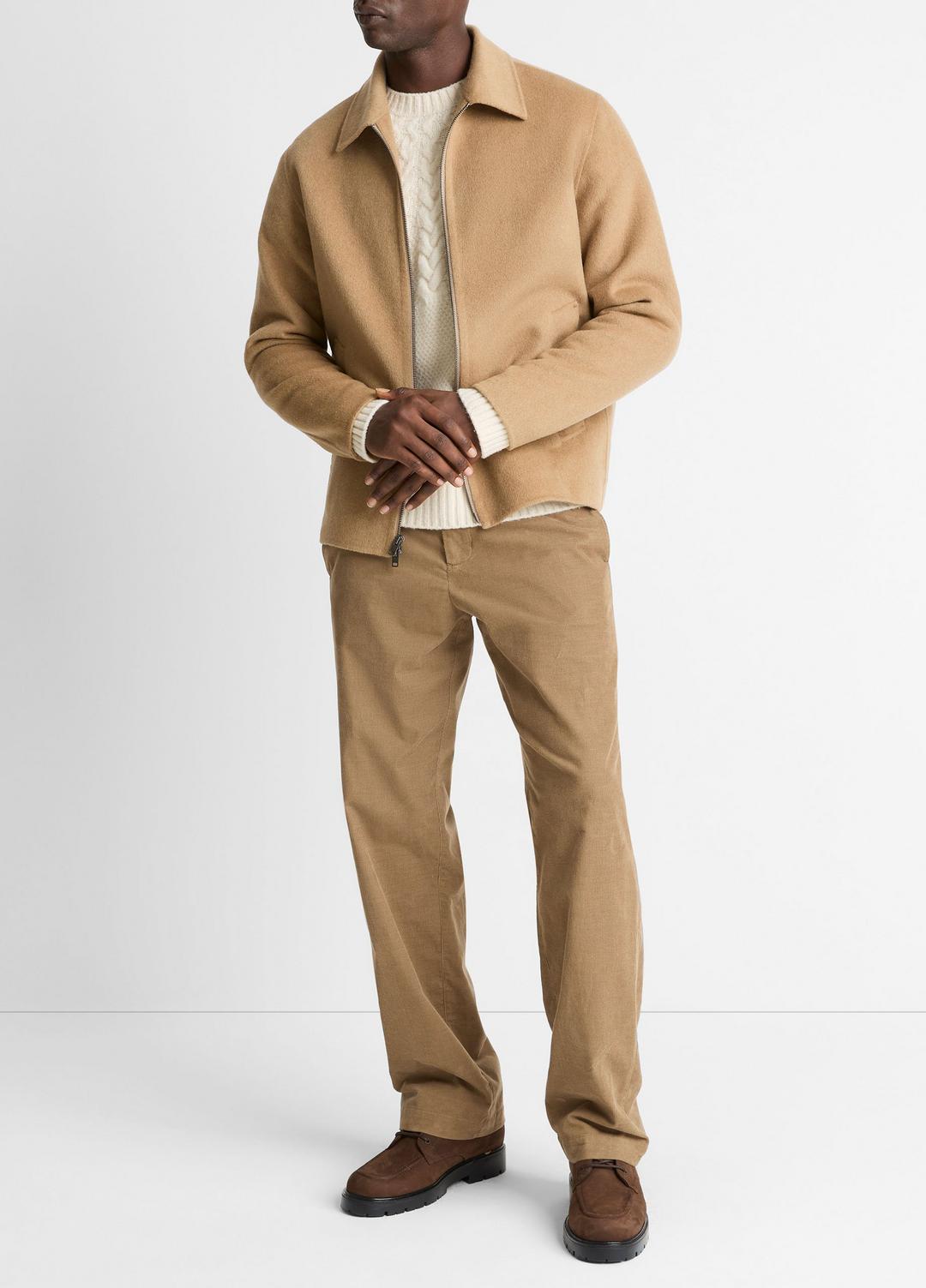 Splittable Wool-Blend Zip-Front Jacket in Jackets | VINCE Men