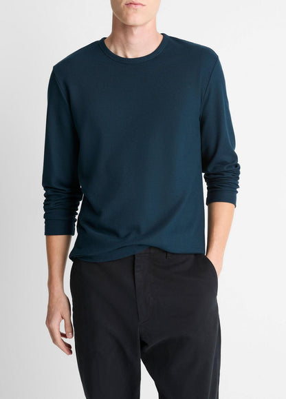 Pima Cotton Piqué Long-Sleeve T-Shirt in Long Sleeve | VINCE Men