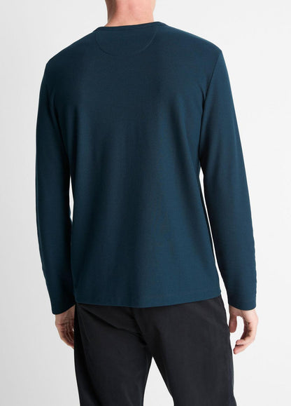Pima Cotton Piqué Long-Sleeve T-Shirt in Long Sleeve | VINCE Men