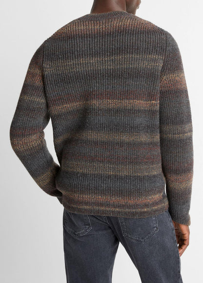 Space-Dye Shaker Wool-Blend Sweater in Crew Neck | VINCE Men