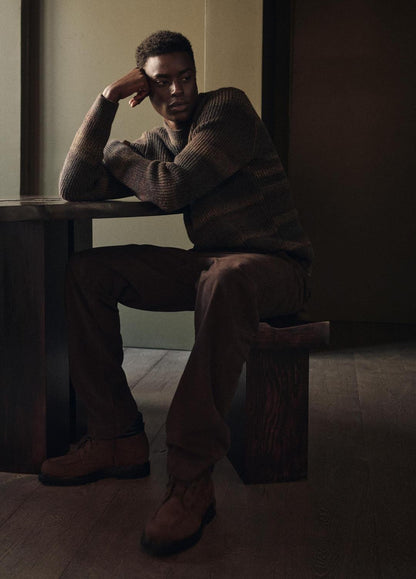 Space-Dye Shaker Wool-Blend Sweater in Crew Neck | VINCE Men