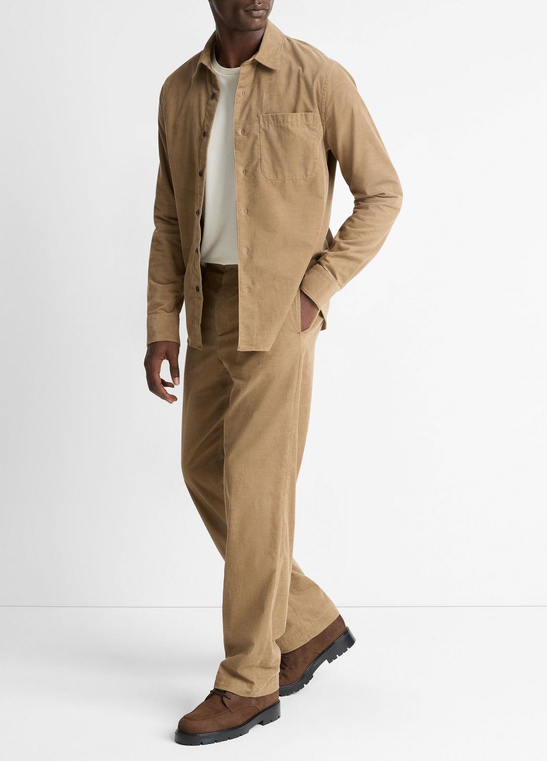 Louie Relaxed Cotton Corduroy Elastic-Waist Pant in Trousers | VINCE Men