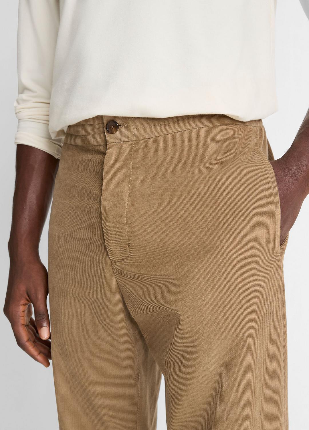 Louie Relaxed Cotton Corduroy Elastic-Waist Pant in Trousers | VINCE Men