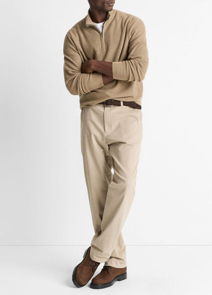 Geo-Jacquard Wool-Blend Quarter-Zip Sweater in Crew Neck | VINCE Men