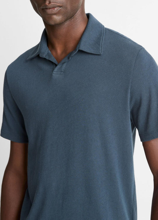 Cotton Johnny-Collar Polo Shirt in Henleys & Polos | VINCE Men