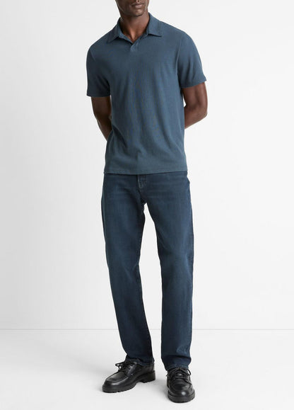 Cotton Johnny-Collar Polo Shirt in Henleys & Polos | VINCE Men