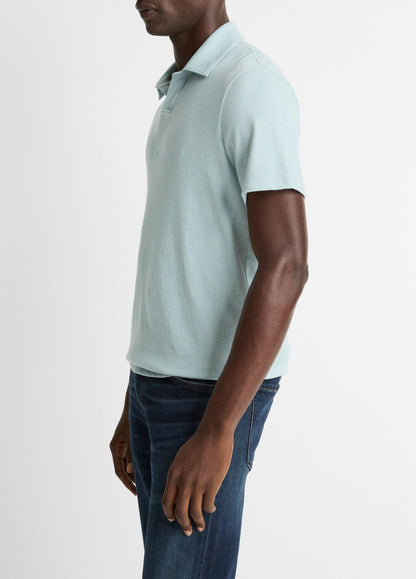 Cotton Johnny-Collar Polo Shirt in Henleys & Polos | VINCE Men