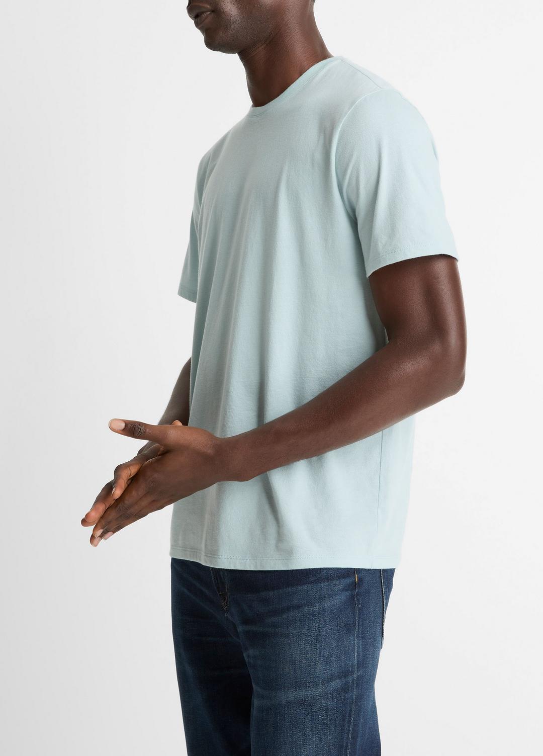 Pima Cotton Crew Neck T-Shirt in Short Sleeve | VINCE Men