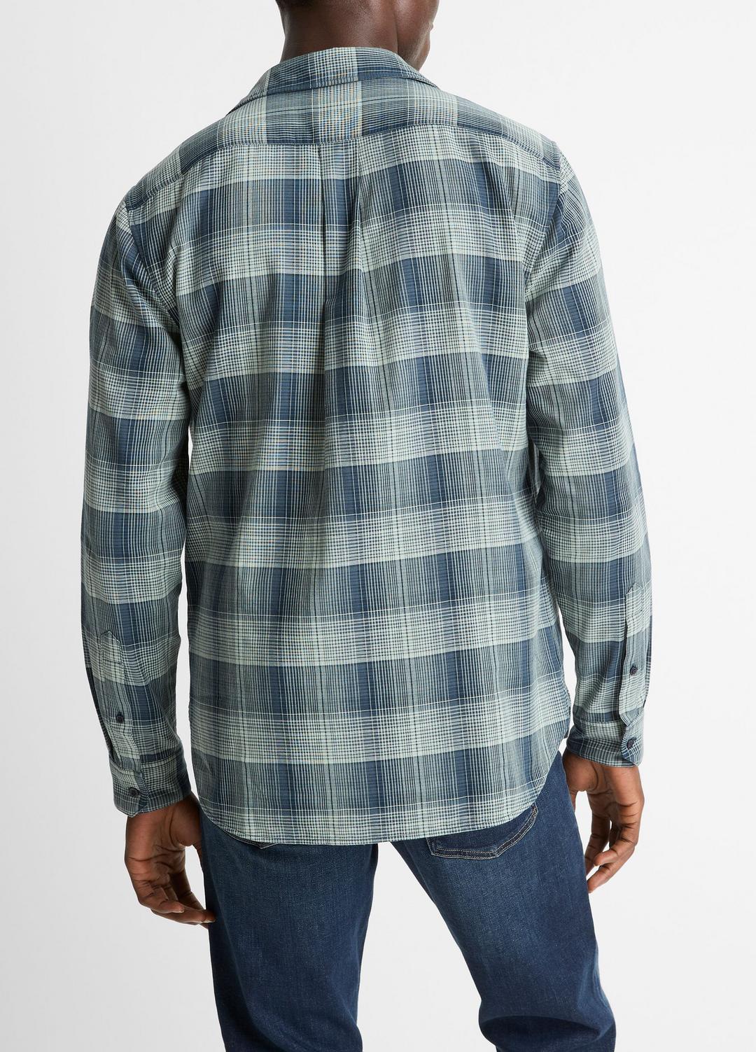 Big Sky Plaid Cotton Button-Front Shirt in Long Sleeve | VINCE Men
