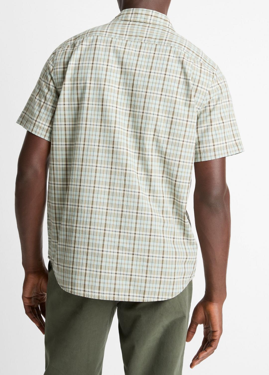 Polson Plaid Cotton Short-Sleeve Button-Front Shirt in Short Sleeve | VINCE Men