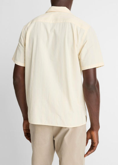 Union Stripe Cotton Short-Sleeve Loop-Collar Shirt in Short Sleeve | VINCE Men