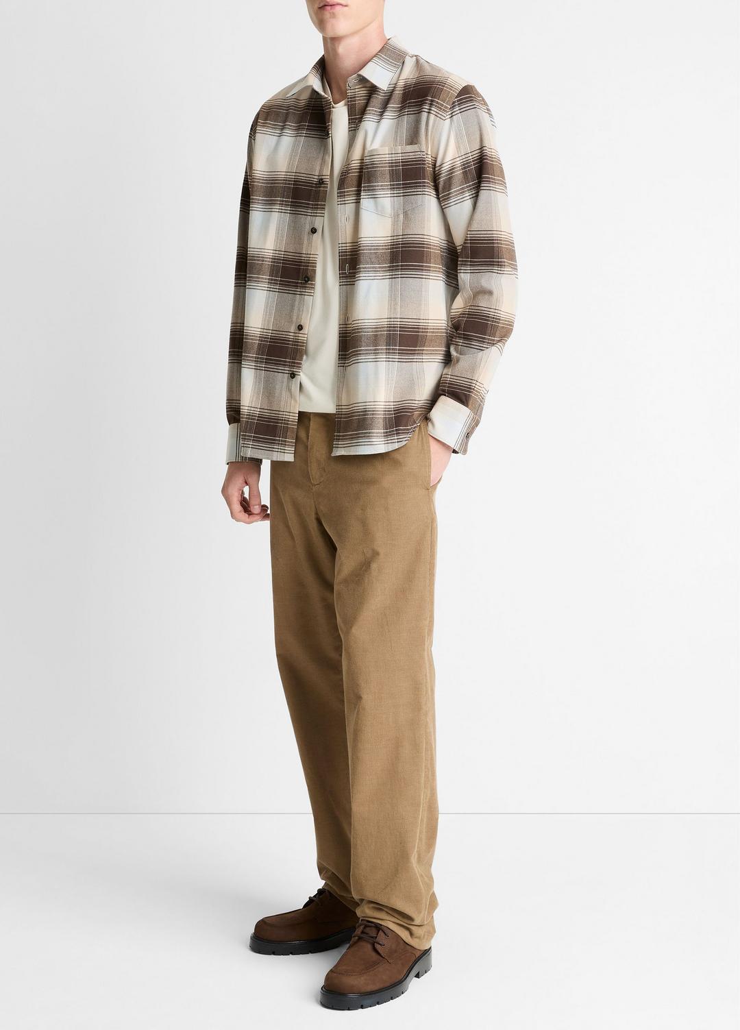 Missoula Plaid Button-Front Shirt in Long Sleeve | VINCE Men